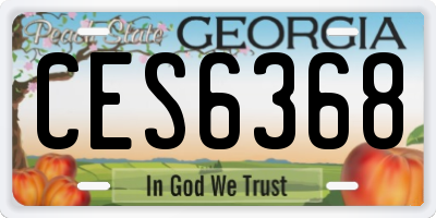 GA license plate CES6368