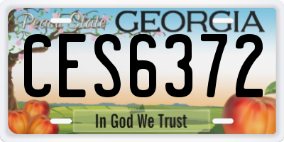 GA license plate CES6372