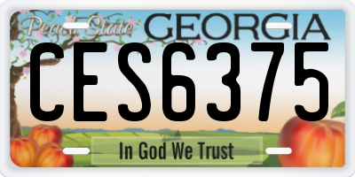 GA license plate CES6375