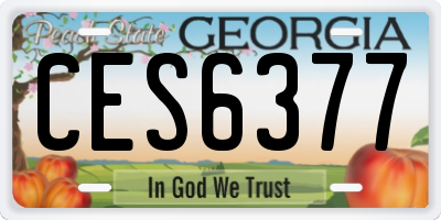 GA license plate CES6377
