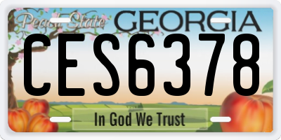 GA license plate CES6378