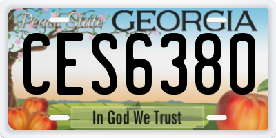 GA license plate CES6380