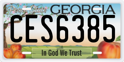 GA license plate CES6385