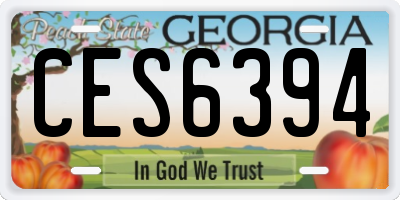 GA license plate CES6394