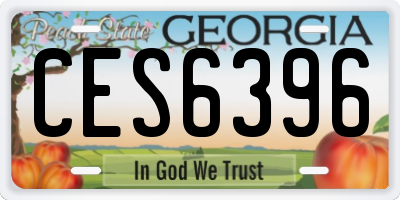 GA license plate CES6396