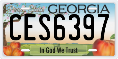 GA license plate CES6397