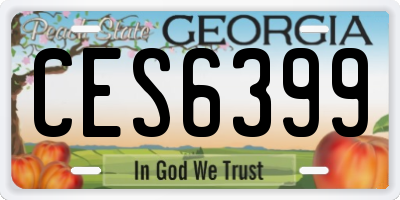 GA license plate CES6399