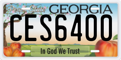 GA license plate CES6400