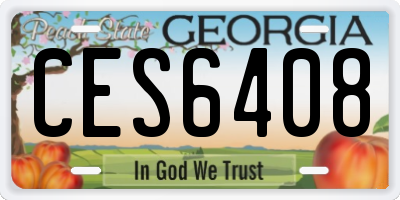 GA license plate CES6408