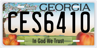 GA license plate CES6410