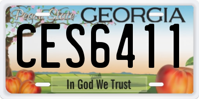 GA license plate CES6411