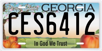 GA license plate CES6412