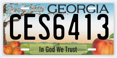 GA license plate CES6413