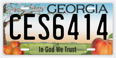 GA license plate CES6414