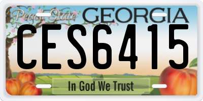 GA license plate CES6415