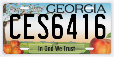 GA license plate CES6416
