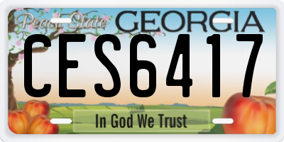 GA license plate CES6417