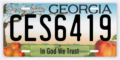 GA license plate CES6419