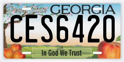 GA license plate CES6420