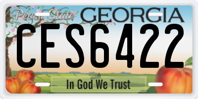 GA license plate CES6422