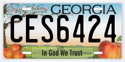 GA license plate CES6424