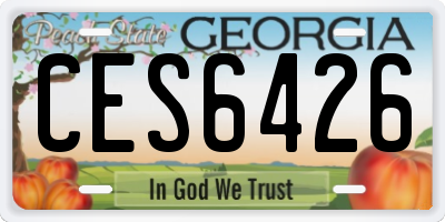 GA license plate CES6426
