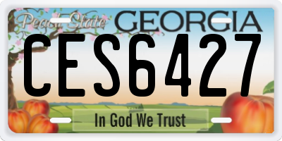 GA license plate CES6427