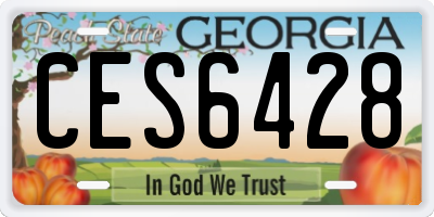 GA license plate CES6428