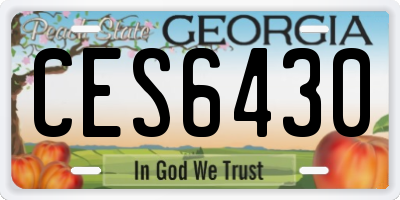 GA license plate CES6430