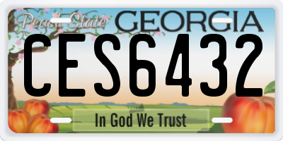 GA license plate CES6432