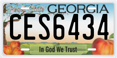GA license plate CES6434