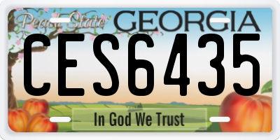 GA license plate CES6435