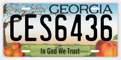 GA license plate CES6436