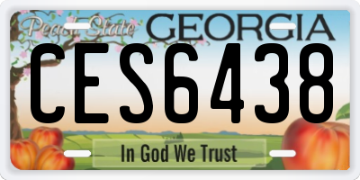 GA license plate CES6438