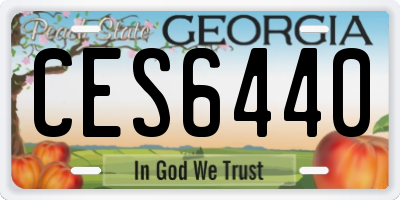 GA license plate CES6440