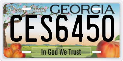 GA license plate CES6450