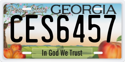 GA license plate CES6457