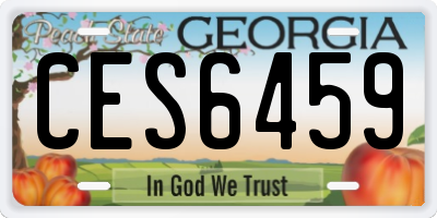 GA license plate CES6459