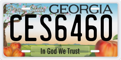 GA license plate CES6460