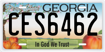 GA license plate CES6462