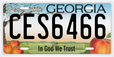 GA license plate CES6466