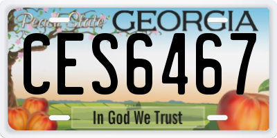 GA license plate CES6467