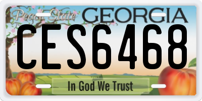 GA license plate CES6468