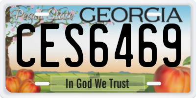 GA license plate CES6469