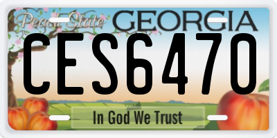 GA license plate CES6470