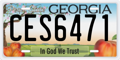 GA license plate CES6471