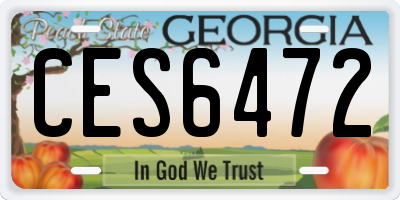 GA license plate CES6472