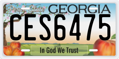 GA license plate CES6475