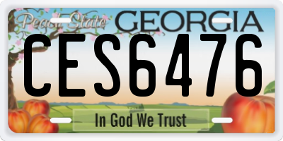 GA license plate CES6476