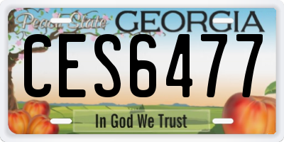 GA license plate CES6477